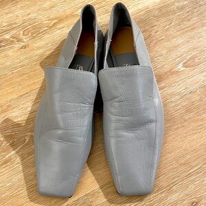 Zara Square Toe Loafers in Light Blue